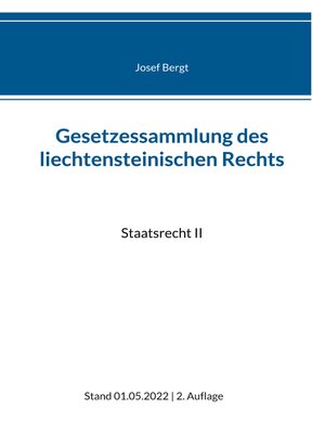 cover image of Gesetzessammlung des liechtensteinischen Rechts